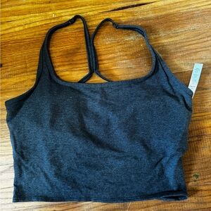 PINK Victoria's Secret Charcoal Gray Cropped Sports Bralette